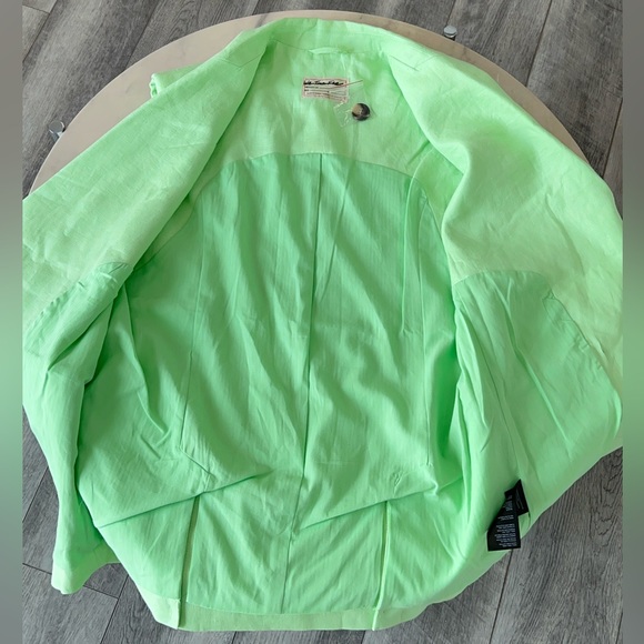 We The Free FP Lime Green Sleeveless Linen Vest Blazer. - Picture 8 of 14